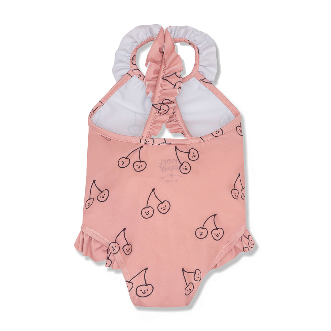 Cherries Baby Swimsuit - Mellow Pink