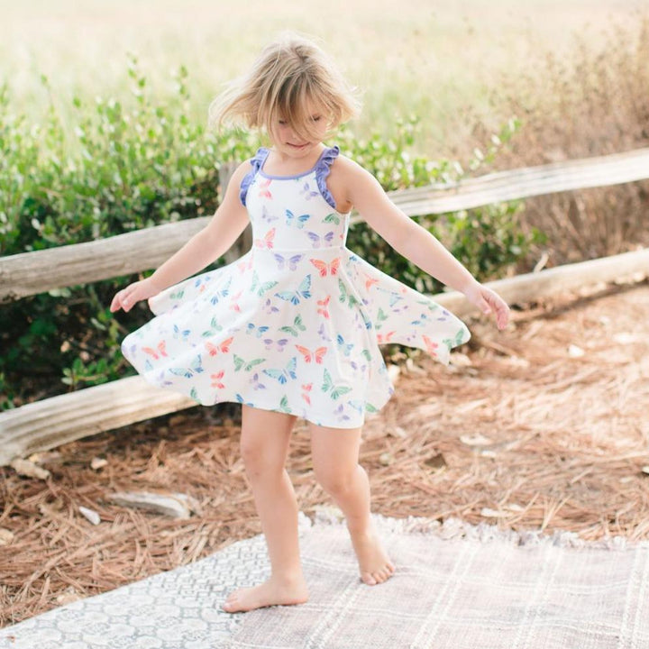 Emma's Racerback Dress - Rainbow Butterflies