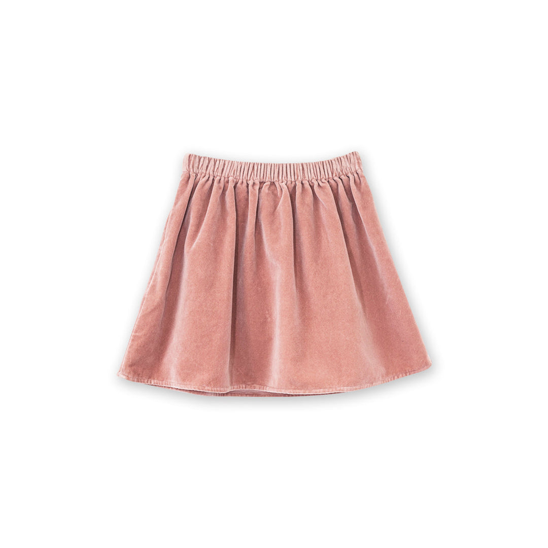 Girls Coral Skirt - Blush Velvet