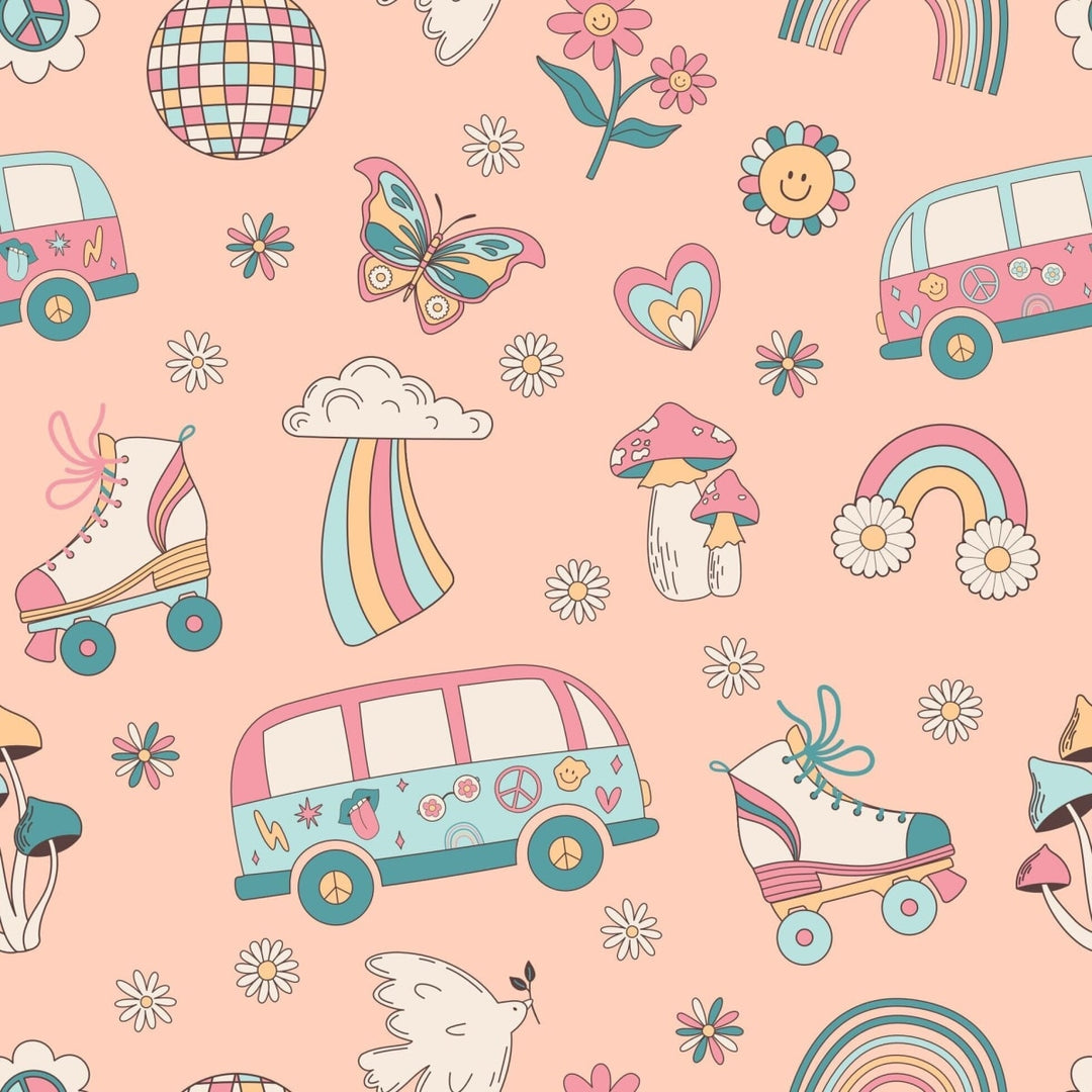 Retro Roller Skates Summer Pajama Set - Groovy Skates