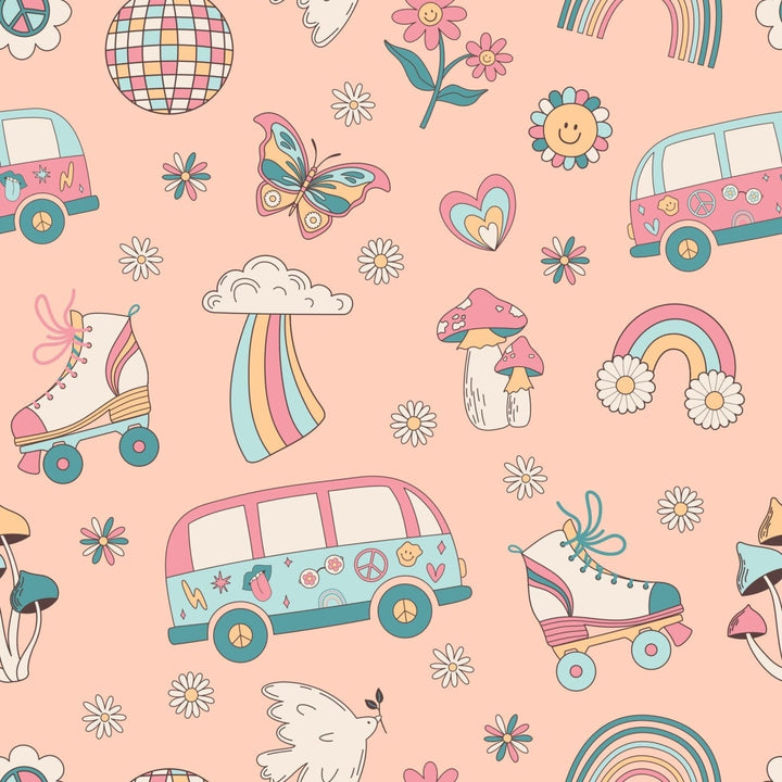 Retro Roller Skates Summer Pajama Set - Groovy Skates