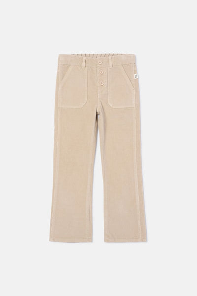 Pinwale Corduroy Flared Pants - Beige