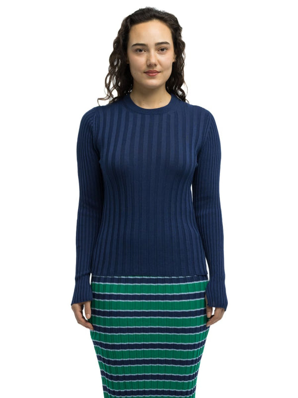 Pania Ribbed Crewneck - Blue