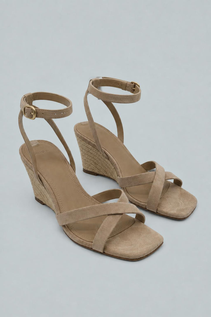 Parma Suede Wedge Sandal - Taupe Clay