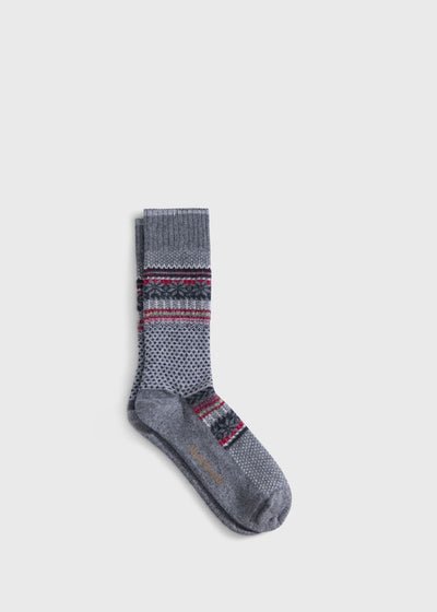 Fair Isle Sock - Grey