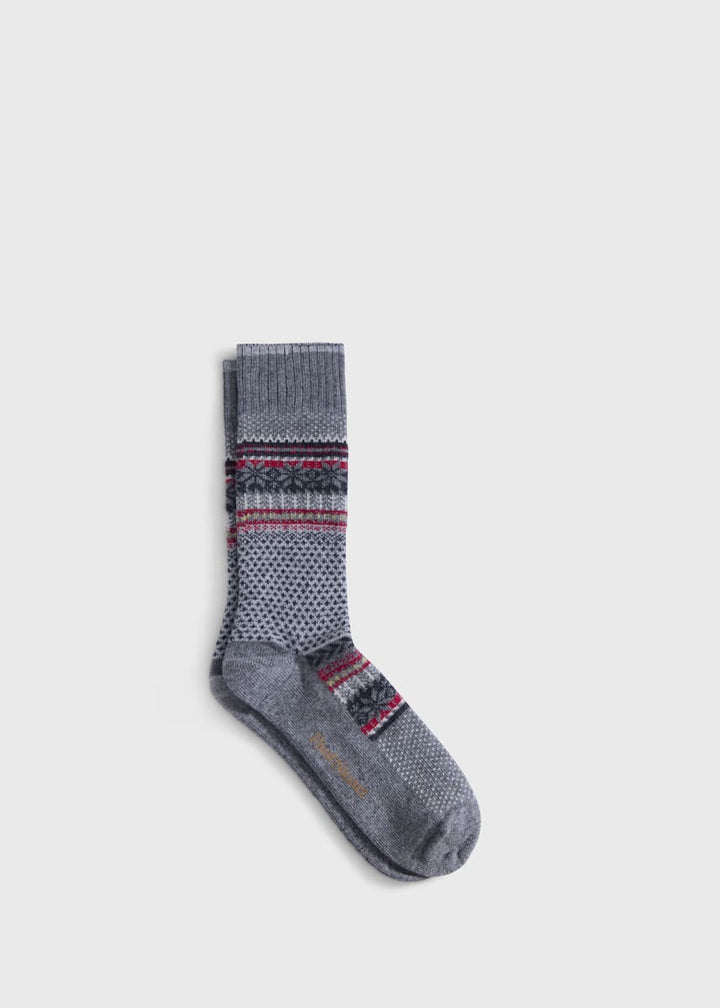Fair Isle Sock - Grey
