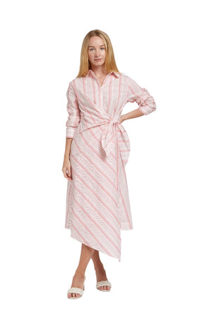Samantha Dress - Pink Stripe Dot