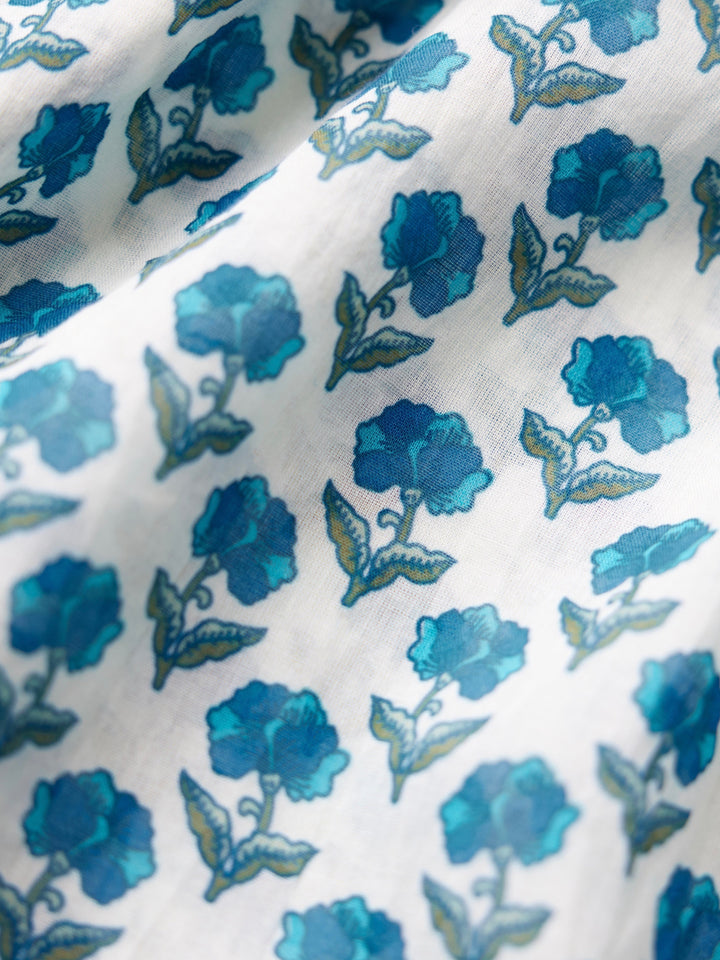 Sophia Mini Robe - Ivory & Blue Bell