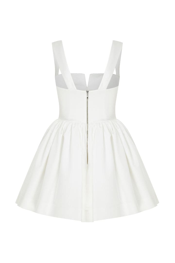 Leanne Satin Mini Dress - White
