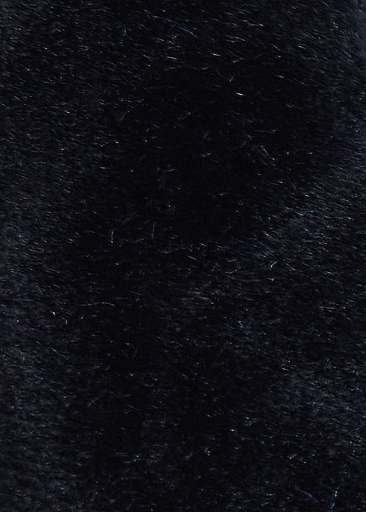 Blunt Edge Cotton Velvet Bow - Black