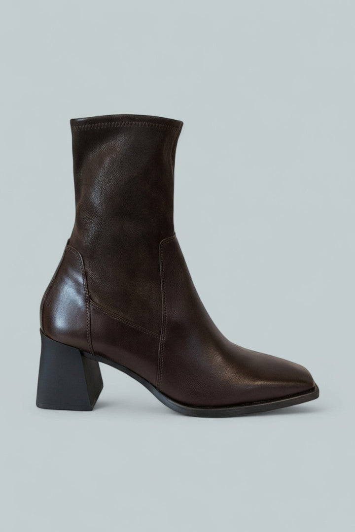 Women's Hedda Square Toe Ankle Boots - Chocolate