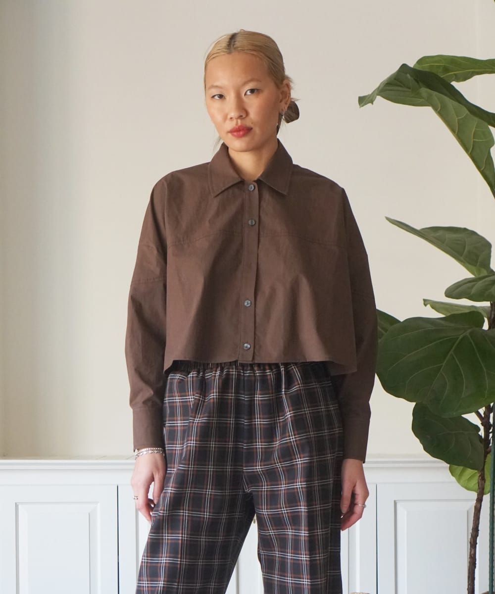 Ellie Button Down - Chocolate Brown