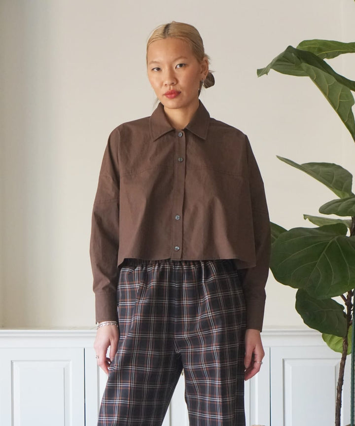 Ellie Button Down - Chocolate Brown
