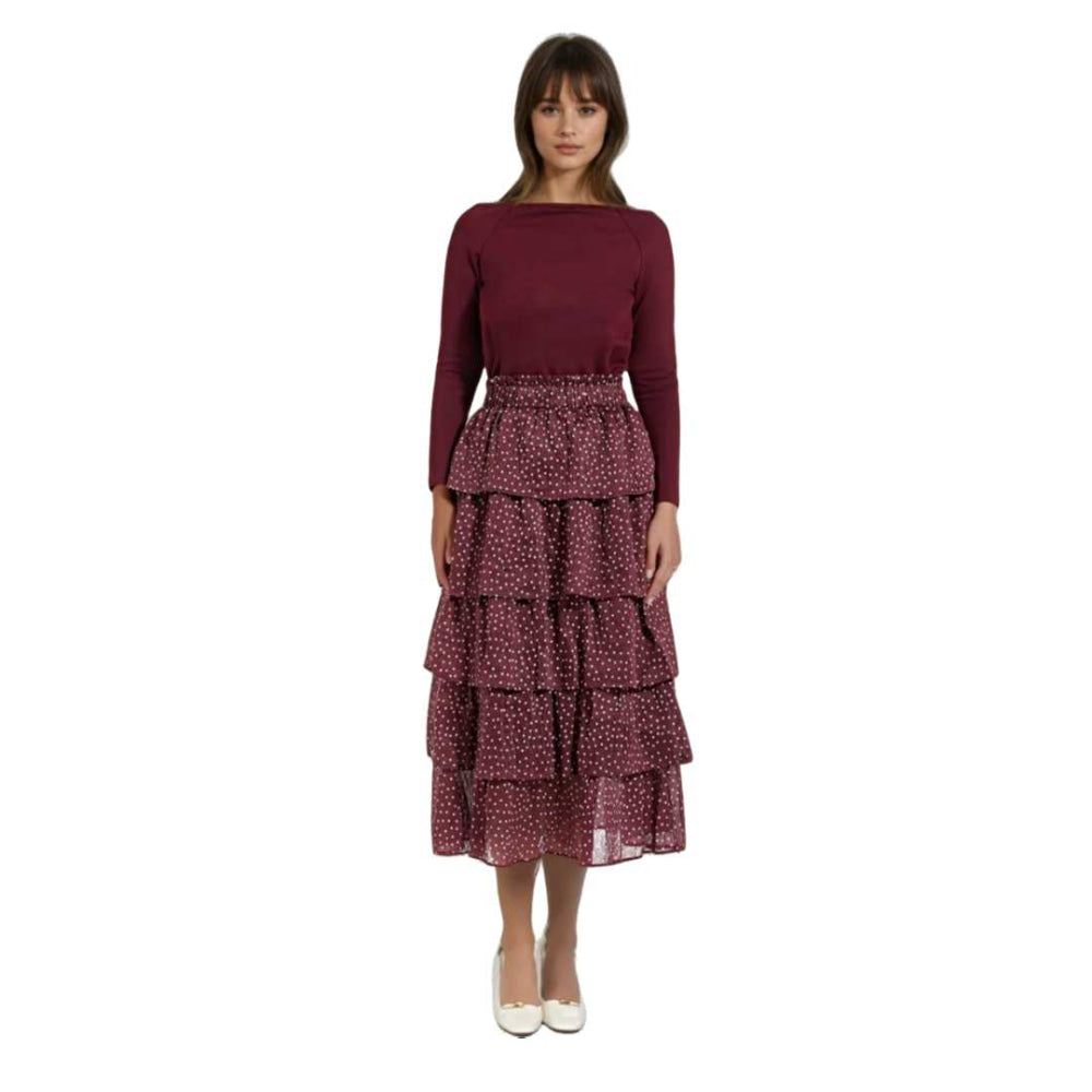Gabrielle Skirt - Burgundy - Skirt