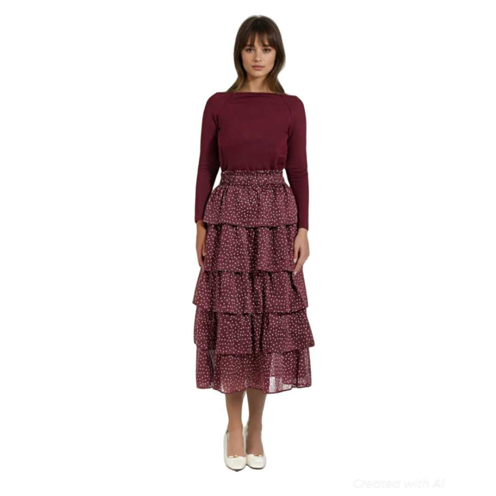 Gabrielle Skirt - Burgundy - Skirt