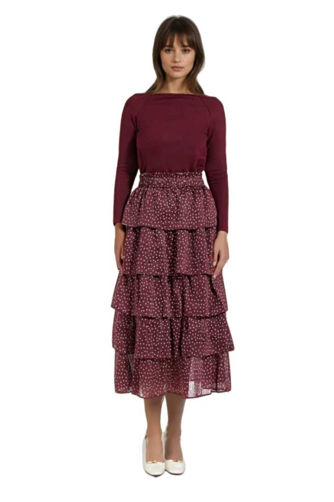 Gabrielle Skirt - Burgundy - Skirt