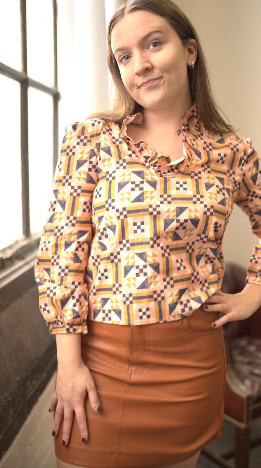 Gabrielle Top - Pink Tile - Shirt