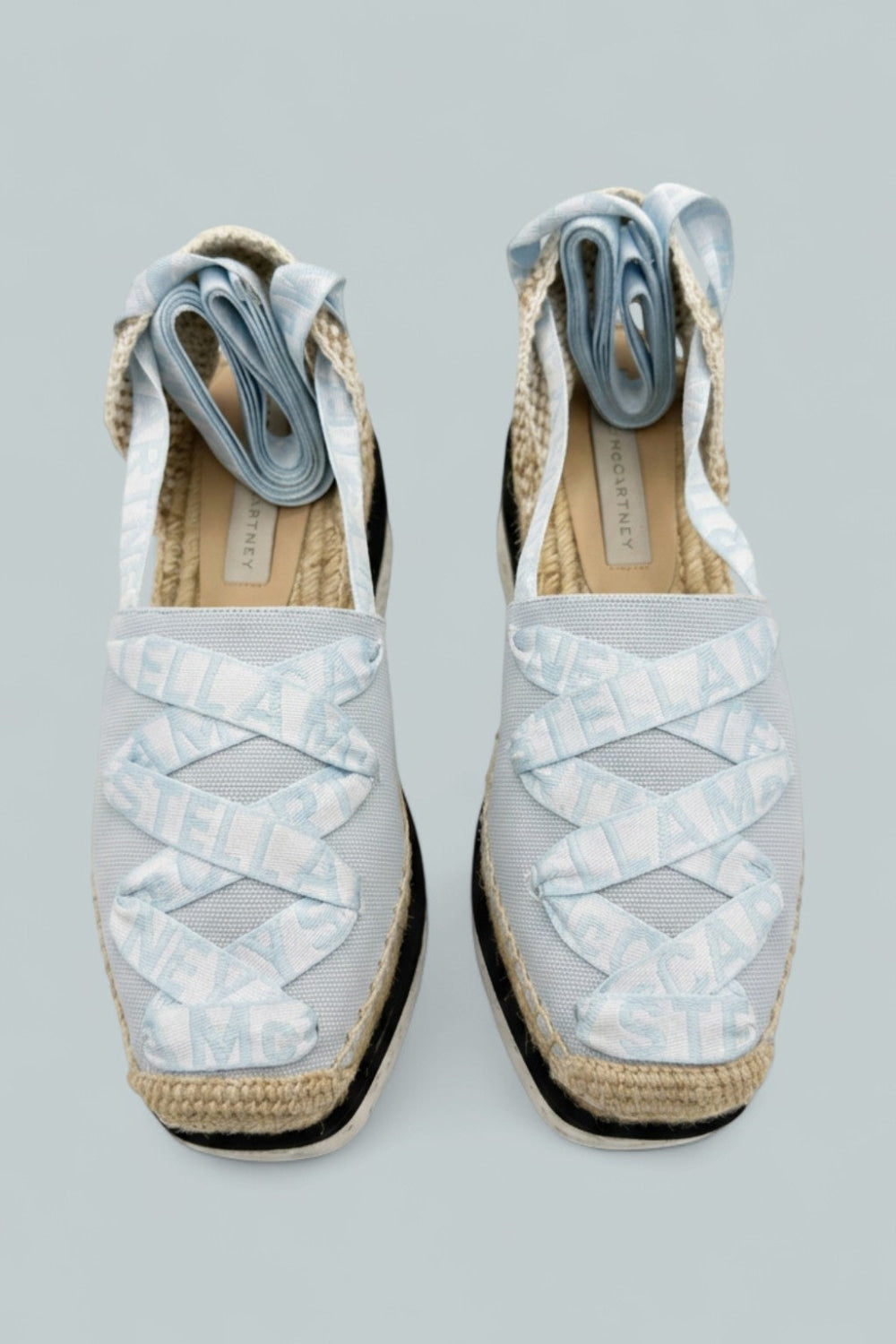Gaia Platform Ankle Wrap Espadrilles - 4862 Powde - 8 - Flats
