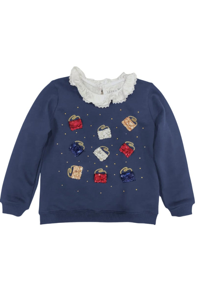 GALIA Sweatshirt - Navy - Crewneck Sweatshirt