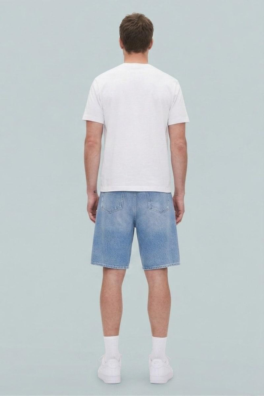 GAP × BÉIS Adult Knit Denim Baggy Shorts - Light Blue Shadow - Denim Short
