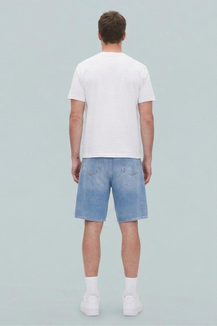 GAP × BÉIS Adult Knit Denim Baggy Shorts - Light Blue Shadow - Denim Short
