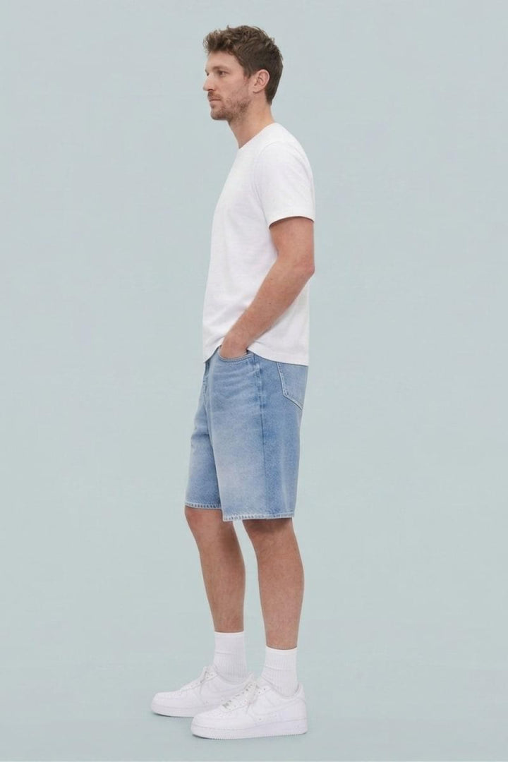 GAP × BÉIS Adult Knit Denim Baggy Shorts - Light Blue Shadow - Denim Short