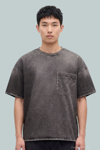 GAP × BÉIS Adult Knit Denim Pocket T-Shirt - Black - XXS/XS - T-shirt