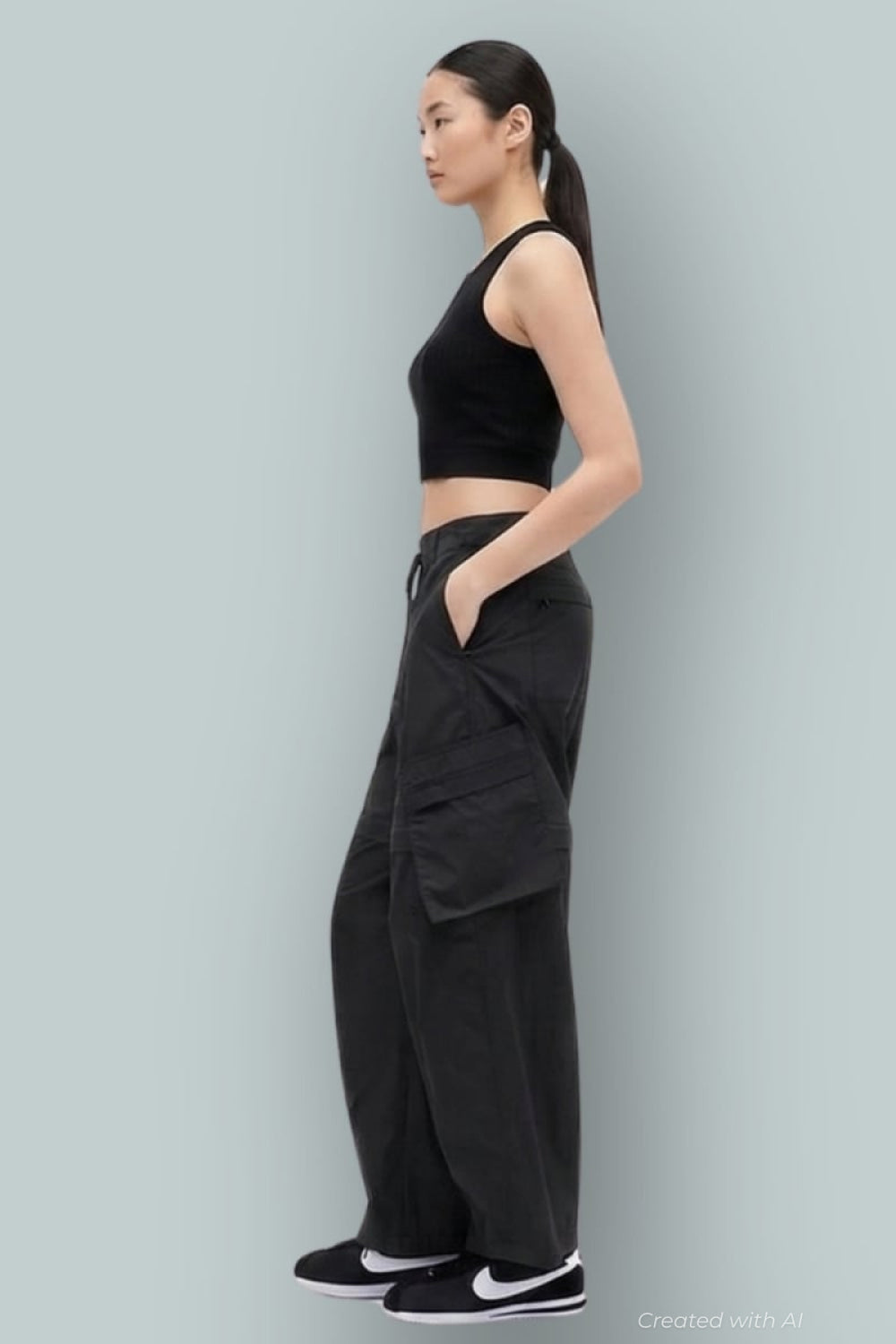 GAP × BÉIS Convertible Cargo Barrel Pants - Black - Pants