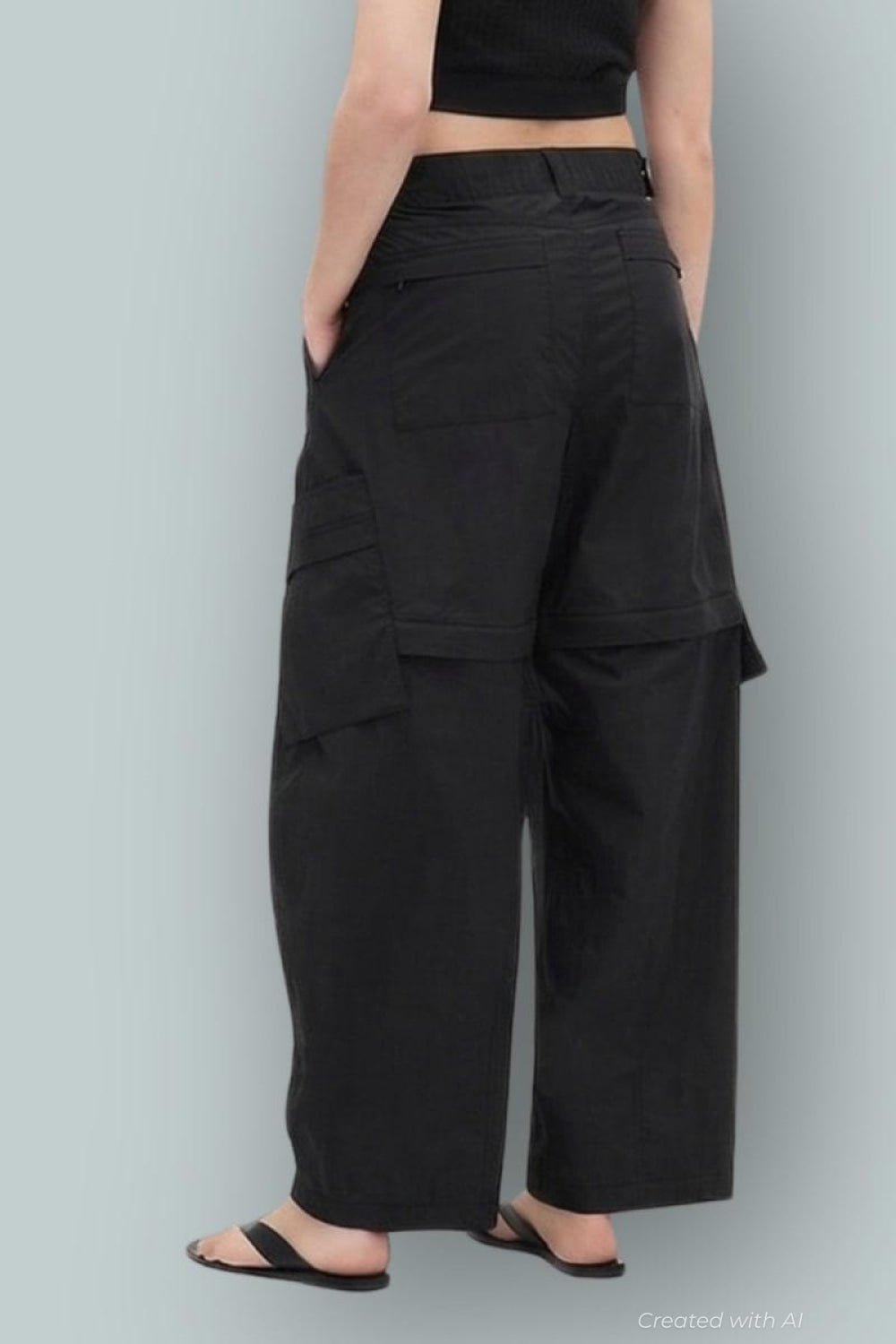 GAP × BÉIS Convertible Cargo Barrel Pants - Black - Pants