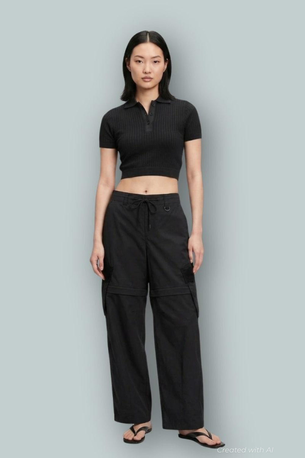 GAP × BÉIS Convertible Cargo Barrel Pants - Black - Pants