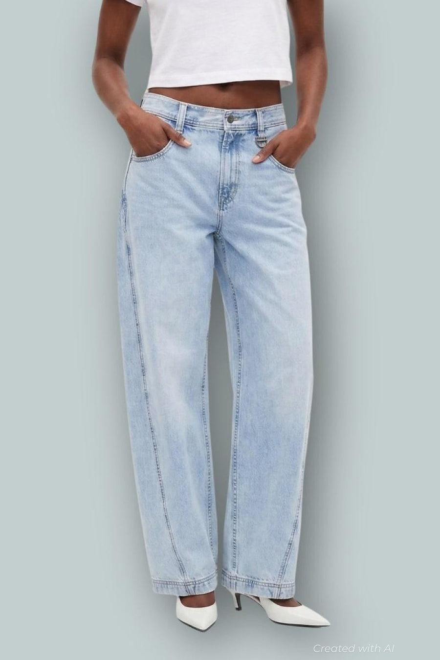 GAP × BÉIS High Rise Barrel Jeans - Medium Wash - Jeans