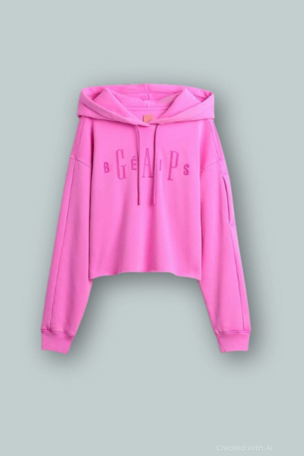 GAP × BÉIS Oversized Crop Hoodie - Pink - Hoodie