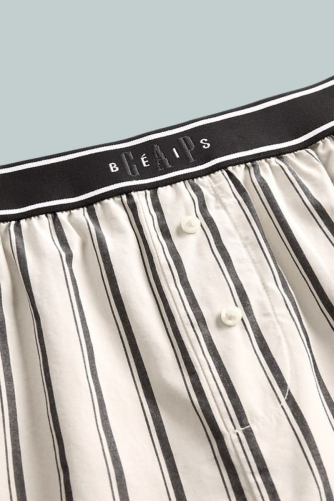 GAP × BÉIS Poplin Boxer Shorts - Khaki Black Stripe - XXS - Boxer Short