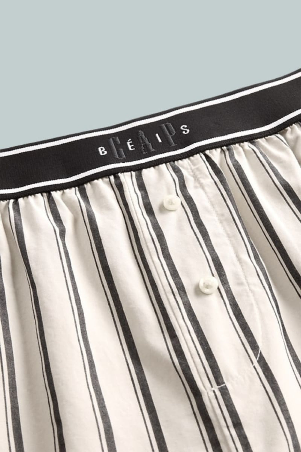 GAP × BÉIS Poplin Boxer Shorts - Khaki Black Stripe - XXS - Boxer Short
