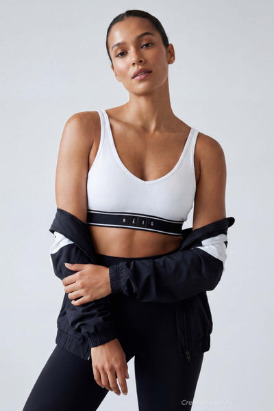 GAP × BÉIS Seamless Logo Sports Bra - Optic White - Bra Top