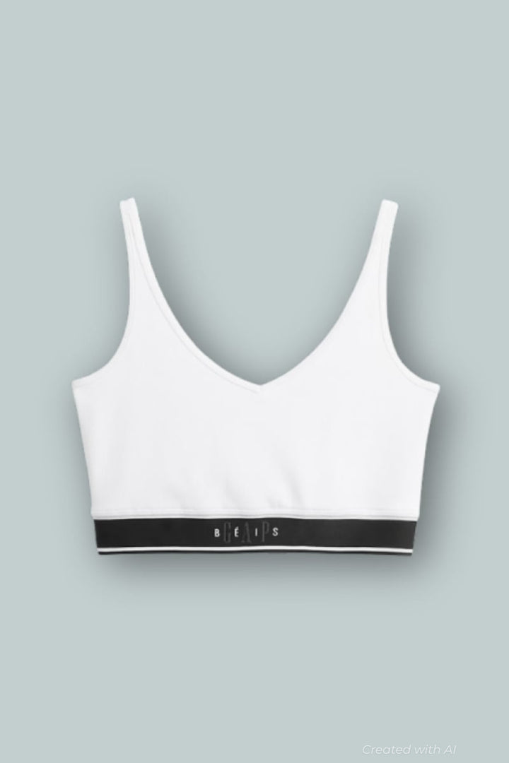 GAP × BÉIS Seamless Logo Sports Bra - Optic White - Bra Top