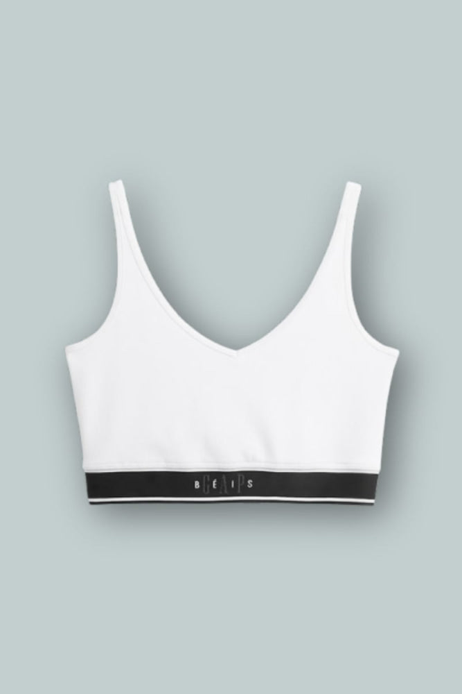 GAP × BÉIS Seamless Logo Sports Bra - Optic White - Bra Top