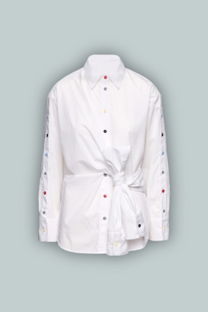 GAP × HFR Tie-Front Shirt by BruceGlen - Optic White - XXL - Button Down Shirt