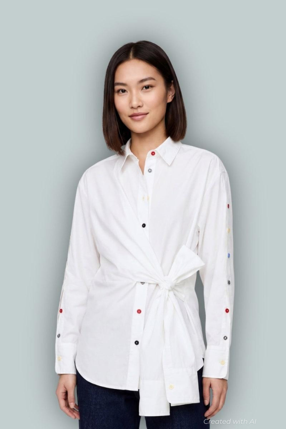 GAP × HFR Tie-Front Shirt by BruceGlen - Optic White - XXL - Button Down Shirt