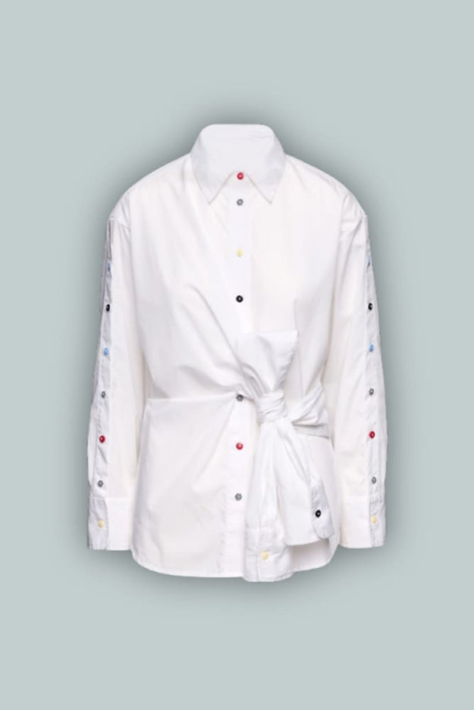GAP × HFR Tie-Front Shirt by BruceGlen - Optic White - XXL - Button Down Shirt