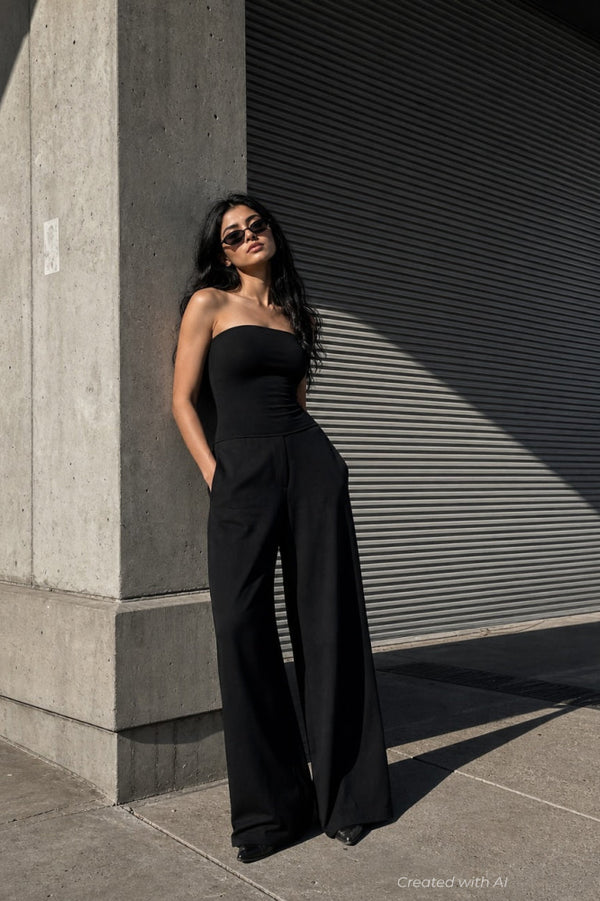GAP x BÉIS Convertible Bandeau Jumpsuit - Black - Jumpsuit