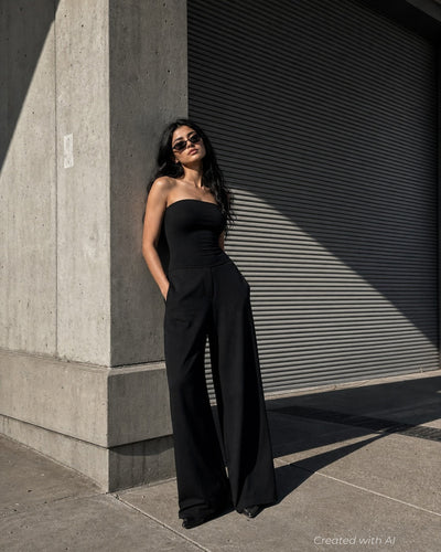 GAP x BÉIS Convertible Bandeau Jumpsuit - Black - Jumpsuit