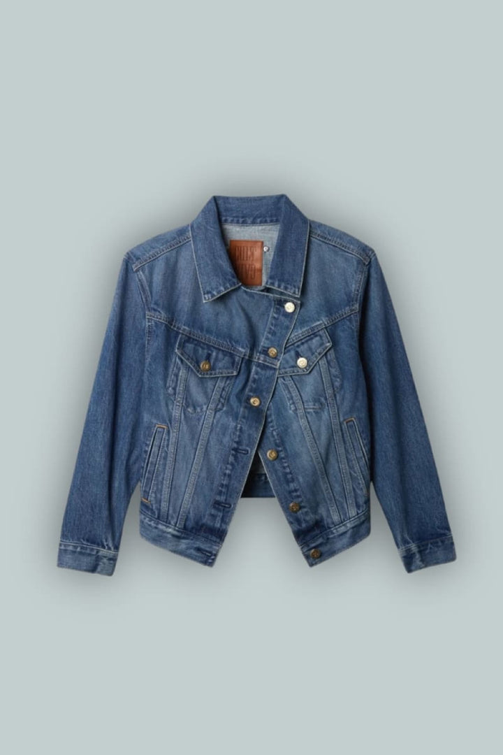 GAP x Cult Gaia Asymmetrical Icon Jacket - Medium Indigo - Denim Jacket