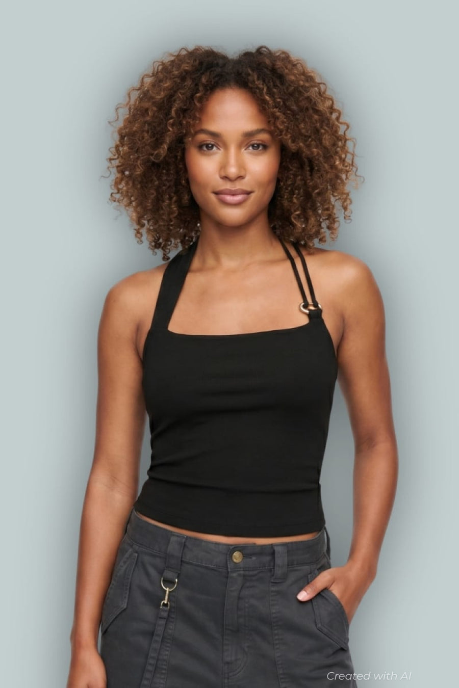GAP x Cult Gaia Chain Cowl Top - Black - Halter Top