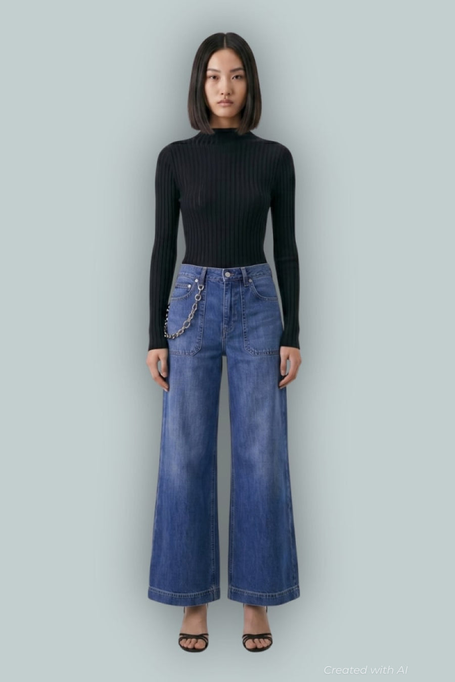 GAP x Cult Gaia Chain Jeans - Medium Indigo - Jeans