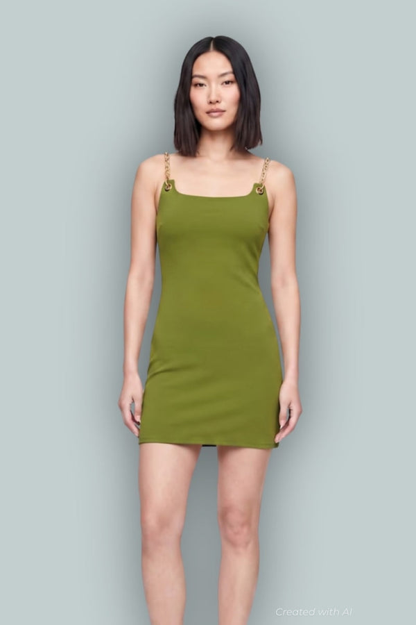 GAP x Cult Gaia Chain Slip Dress - Calla Green - Dresses