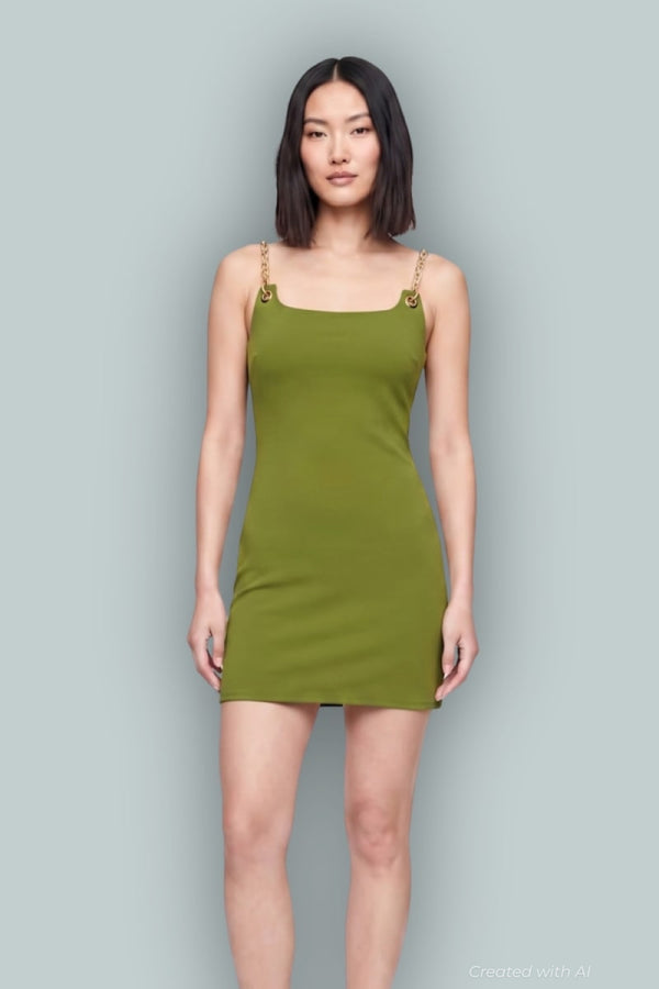 GAP x Cult Gaia Chain Slip Dress - Calla Green - Dresses