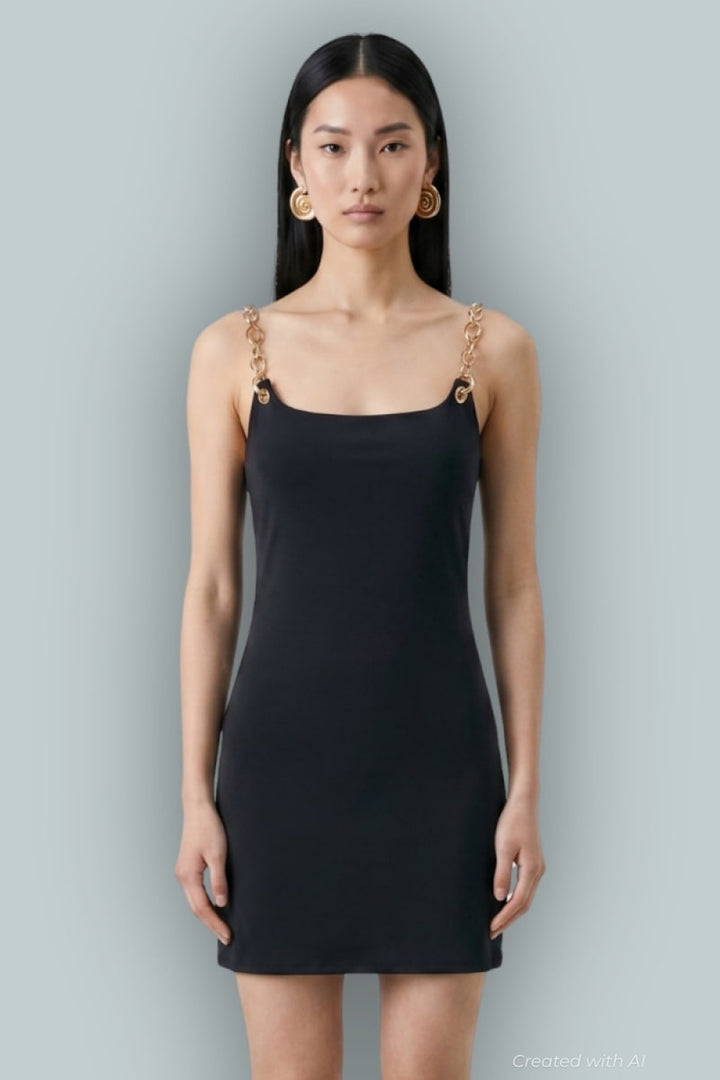 GAP x Cult Gaia Chain Slip Dress - True Black - Dresses