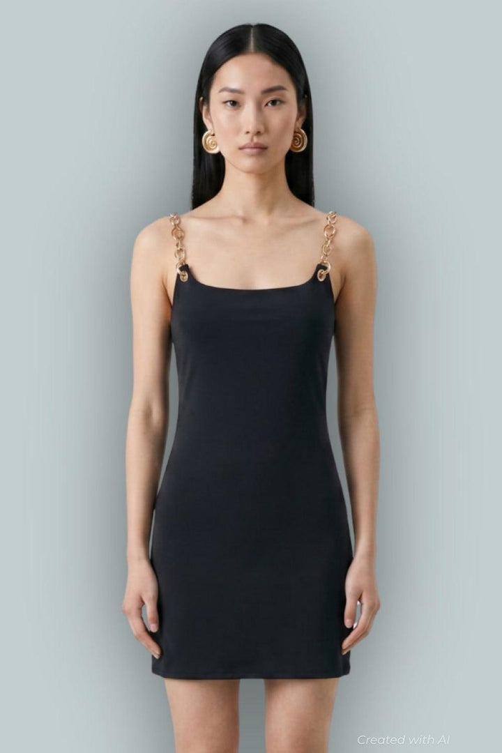 GAP x Cult Gaia Chain Slip Dress - True Black - Dresses