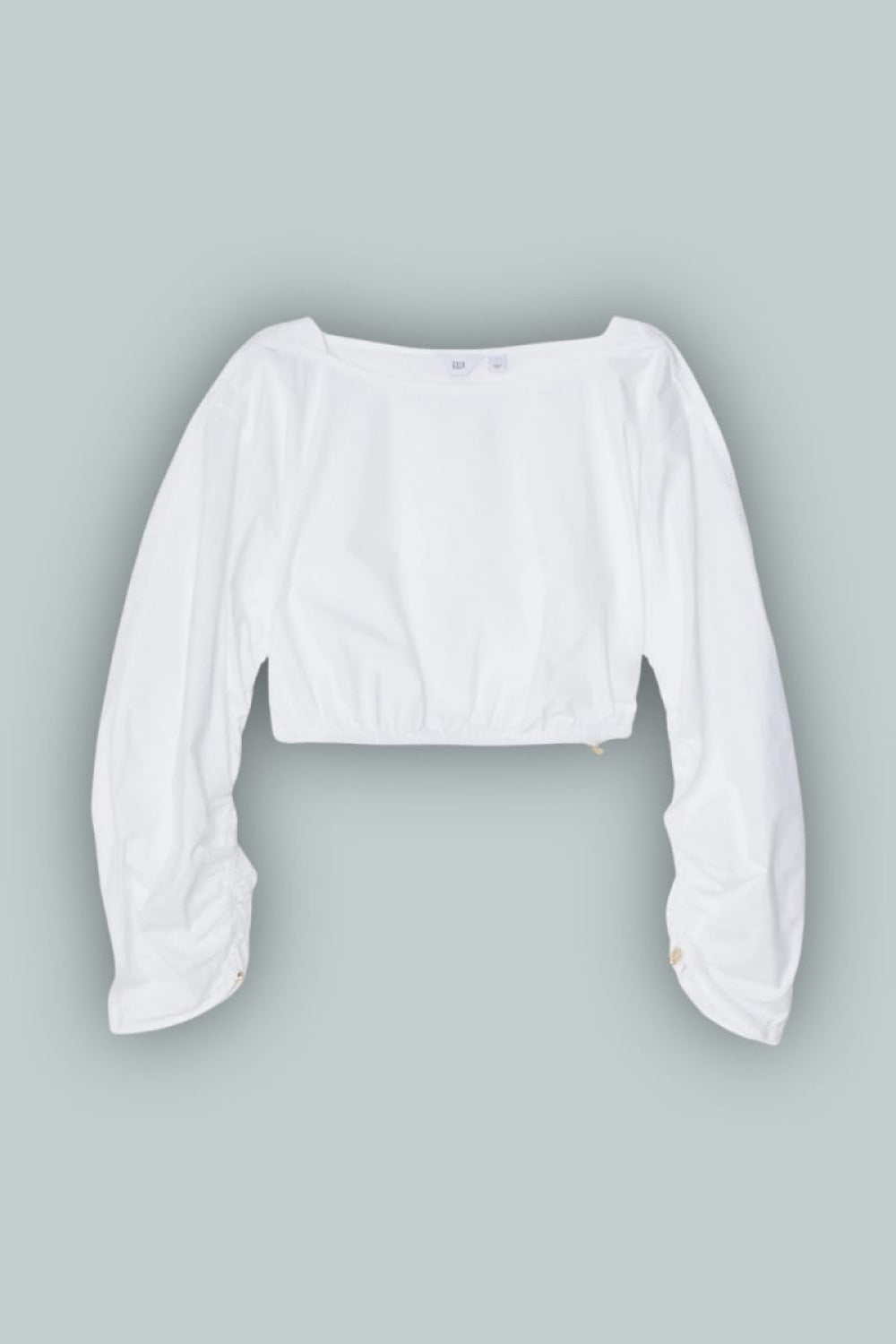 GAP x Cult Gaia Crop Ruched Top - Optic White - XL - Crop Top